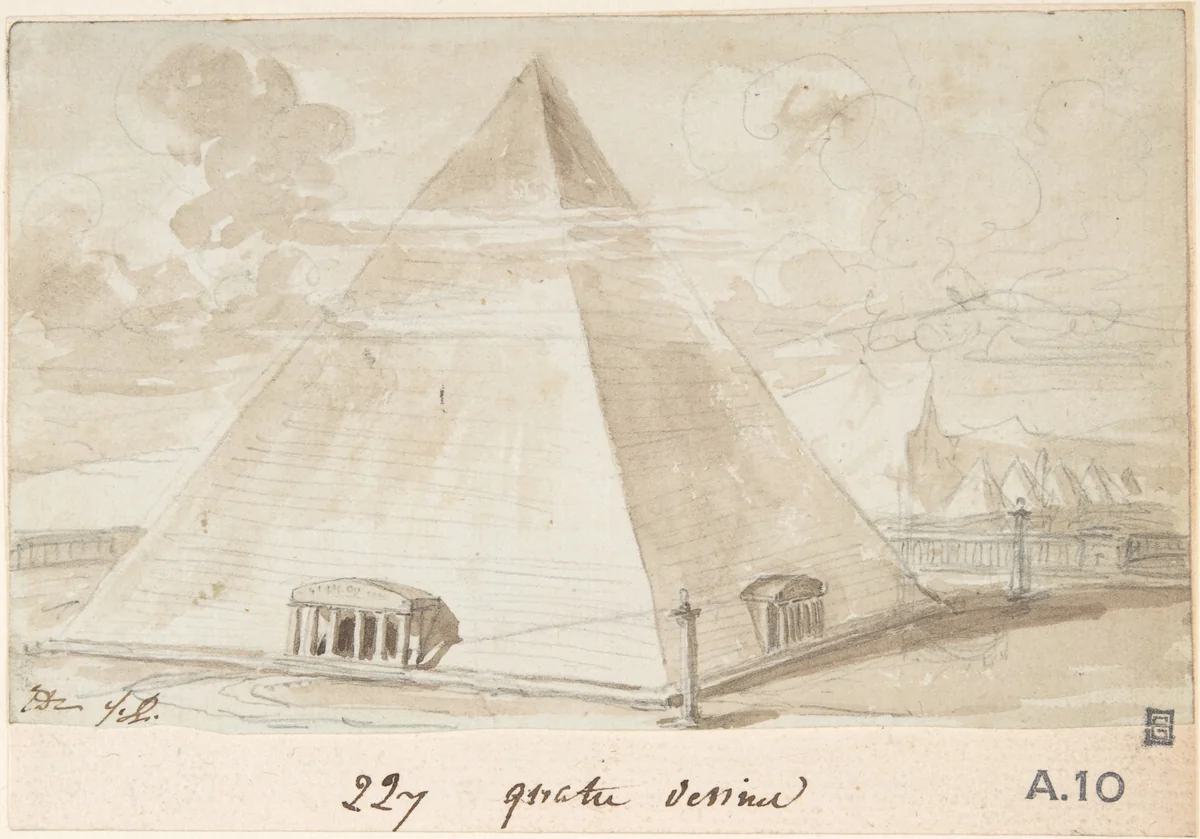 Study of a Pyramid by Jacques-Louis David, drawing, 1760-1825