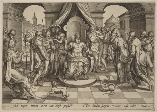 Moses and Aaron before the Pharoah by Johan Wierix
Maarten van Cleef
Gerard de Jode, print, 1553-1619
