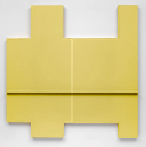 Yellow Wall (Section I + II) by Robert Mangold, painting, 1964
