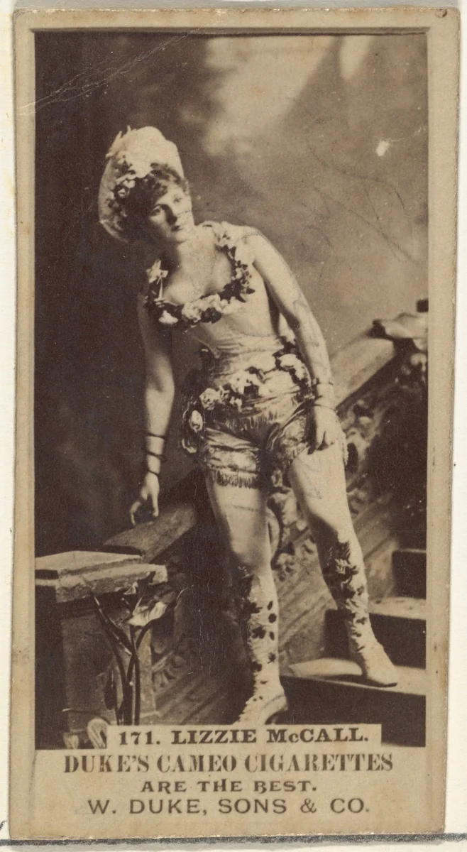 Card Number 171, Lizzie McCall, from the Actors and Actresses series (N145-5) issued by Duke Sons & Co. to promote Cameo Cigarettes by W. Duke, Sons & Co., photograph, 1880-1889