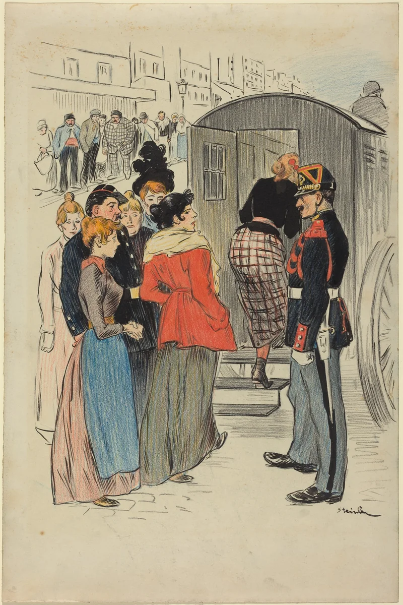 La Rafle by Théophile Alexandre Steinlen, drawing, 1893