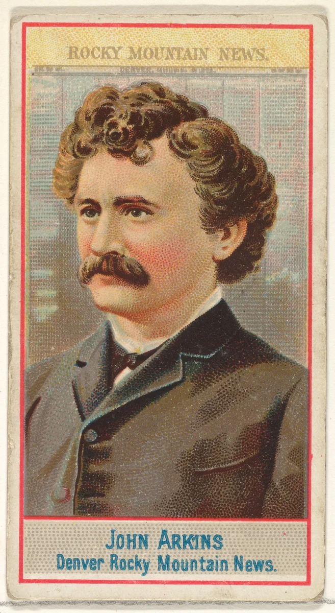 John Arkins, Denver Rocky Mountain News, from the American Editors series (N1) for Allen & Ginter Cigarettes Brands by Allen & Ginter, print, 1887