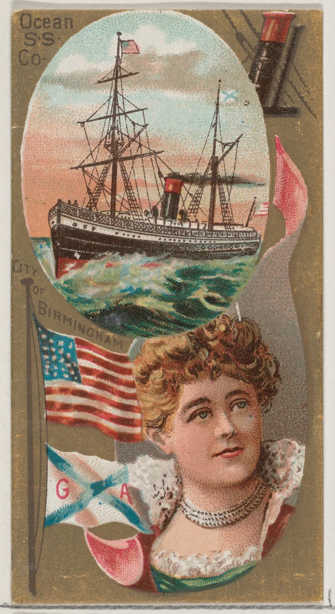 Ocean Steamship Company, from the Ocean and River Steamers series (N83) for Duke brand cigarettes by W. Duke, Sons & Co., print, 1887