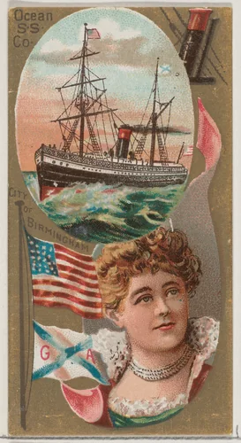 Ocean Steamship Company, from the Ocean and River Steamers series (N83) for Duke brand cigarettes by W. Duke, Sons & Co., print, 1887