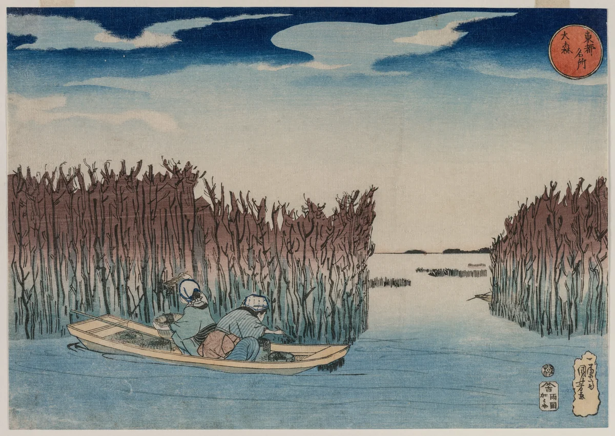 Ōmori, from the series Famous Places in the Eastern Capital by Utagawa Kuniyoshi (歌川國芳), print, 1830-1835