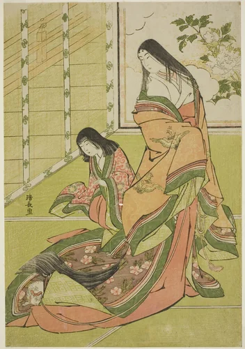 The Third Princess and Her Kitten, from an untitled series of court ladies by Torii Kiyonaga (鳥居清長), print, 1779-1789