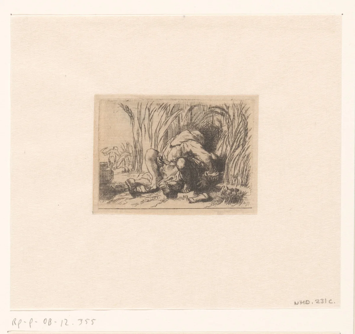 The monk in the cornfield by Dominique Vivant Denon, print, 1819