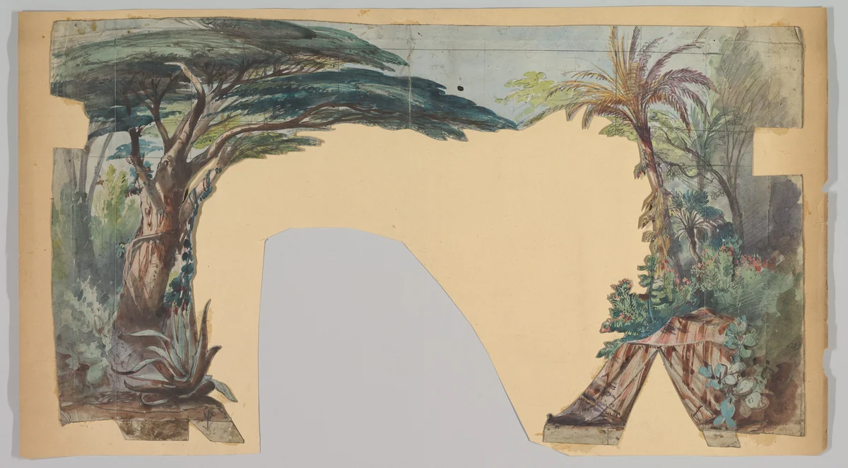 Design for a Stage Set by Eugène Cicéri, drawing, 1830-1890