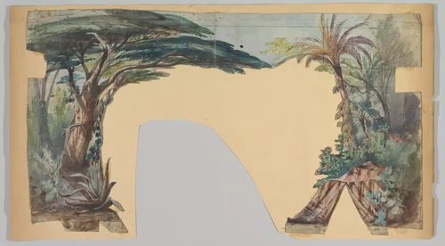 Design for a Stage Set by Eugène Cicéri, drawing, 1830-1890