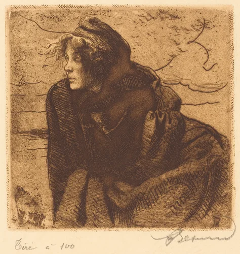 Melancholy (Mélancolie) by Albert Besnard, print, 1888