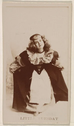 Little Tuesday, from the Actresses series (N245) issued by Kinney Brothers to promote Sweet Caporal Cigarettes by Kinney Brothers Tobacco Company, photograph, 1890
