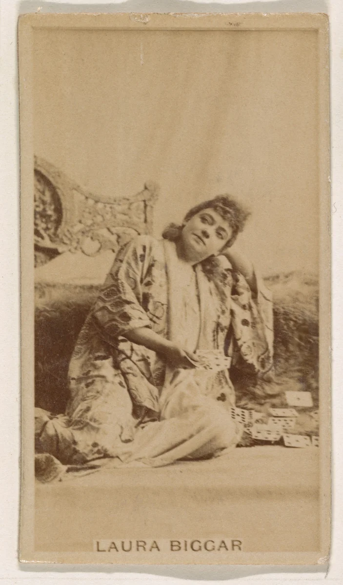 Laura Biggar, from the Actresses series (N245) issued by Kinney Brothers to promote Sweet Caporal Cigarettes by Kinney Brothers Tobacco Company, photograph, 1890