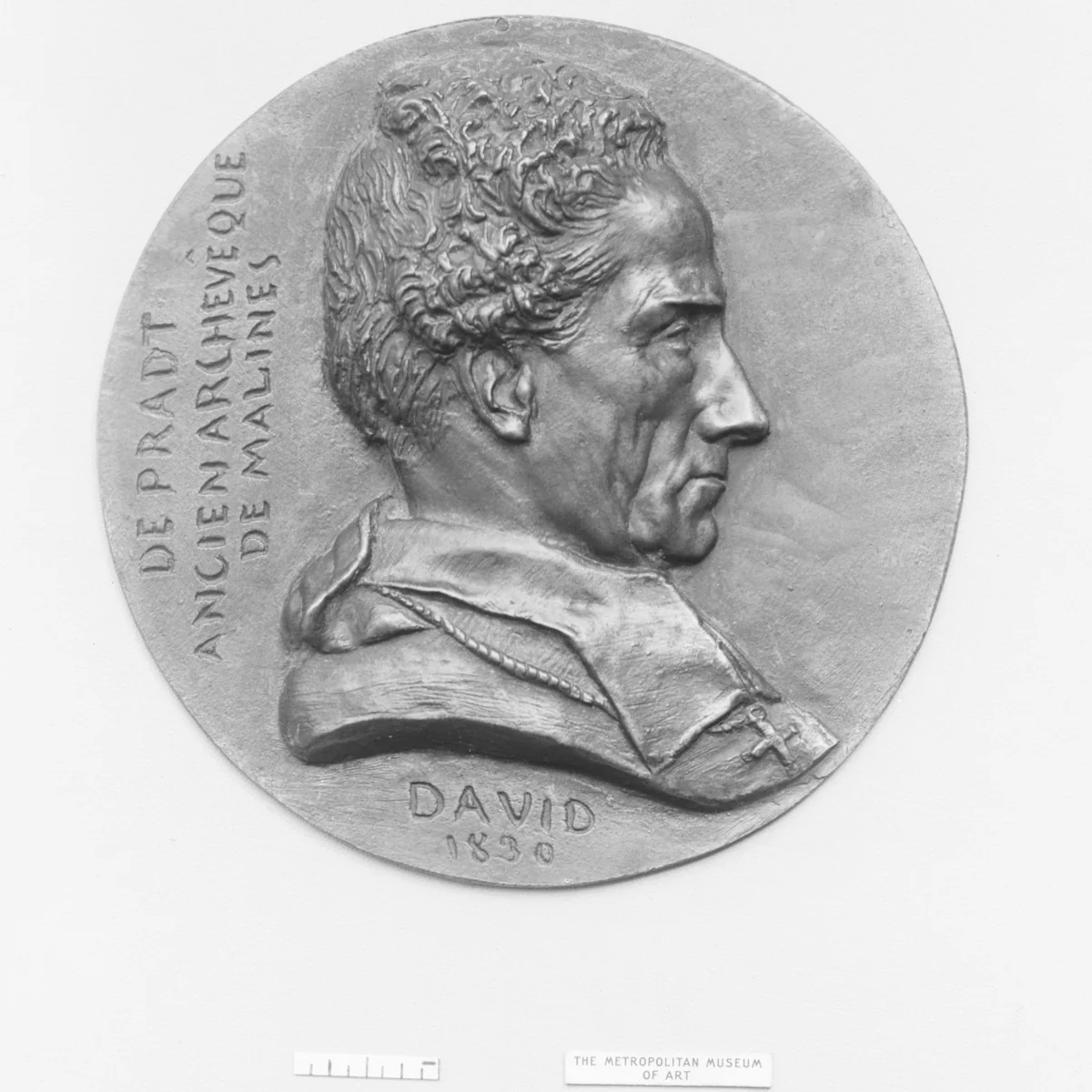 Dominique Dufour, Baron de Pradt (1759–1837), French ecclesiastic and politician, commonly known as the "Abbé de Pradt," though at one time nominated by Bonaparte, for political services, Archbishop of Malines by Pierre-Jean David d'Angers, metalwork, 1830