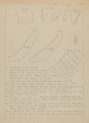 Description of a Wedding Dress by Margaret Concha, index of american design, 1936