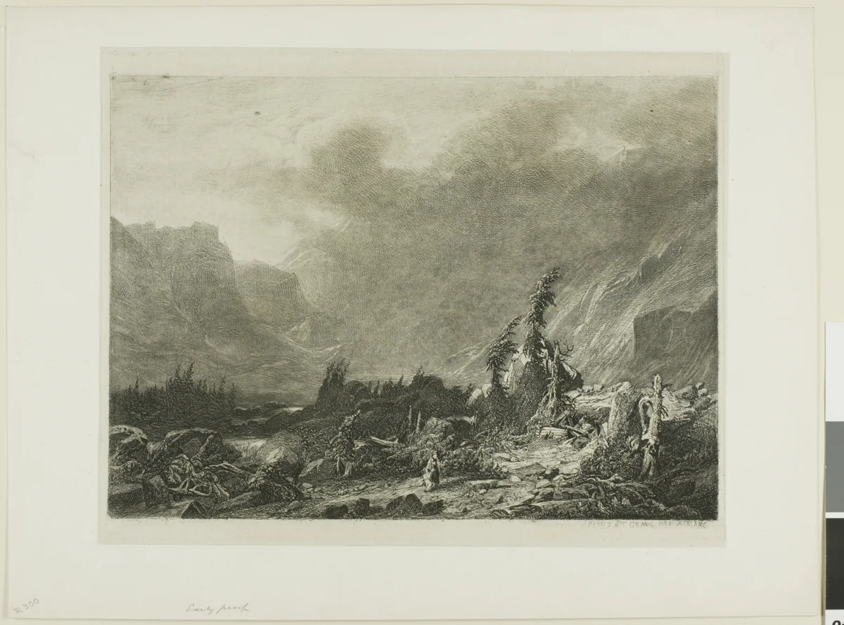 Alpine Landscape by Alexandre Calame, print, 1830-1864