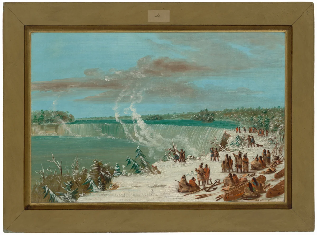 Portage Around the Falls of Niagara at Table Rock by George Catlin, painting, 1847-1848