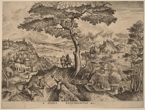 Milites Requiescentes (Soldiers at Rest) by Lucas van Doetechum
Johannes van Doetechum
Pieter Bruegel
Hieronymus Cock, print, 1555-1557