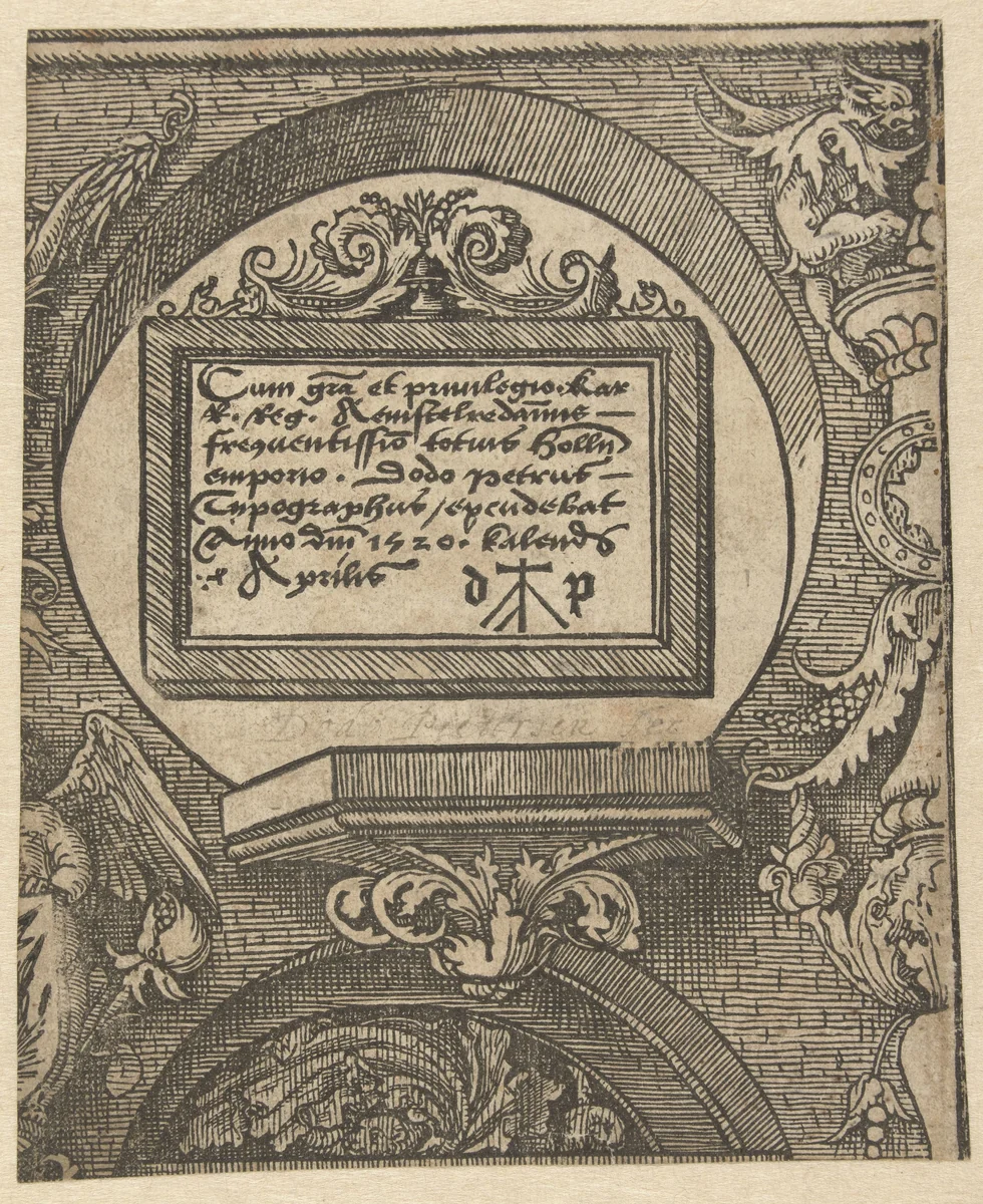 Adres van de drukker by Jacob Cornelisz van Oostsanen, print, 1520