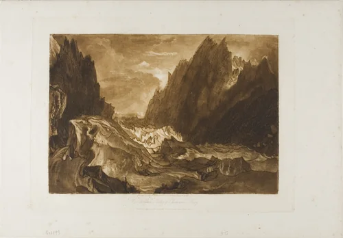 Mer de Glace, plate 50 from Liber Studiorum by Joseph Mallord William Turner, print, 1812