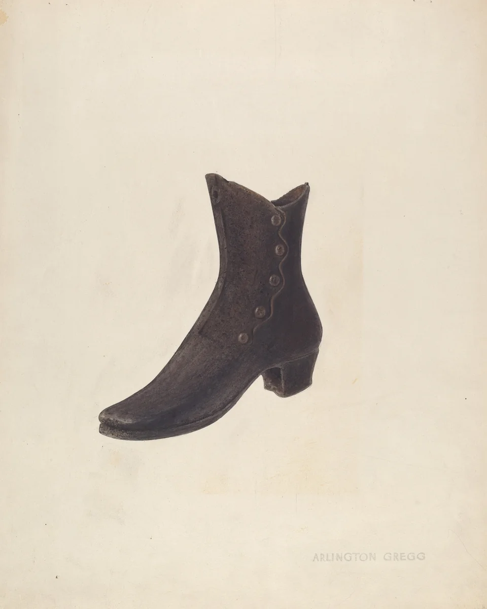 Shoe by Arlington Gregg, index of american design, 1938