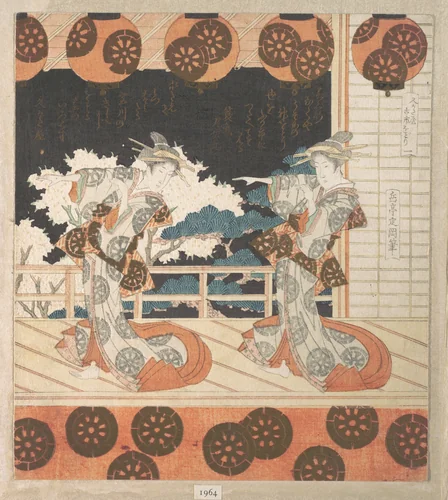 Furuichi Dance (No. 1 of a Set of Four) by Yashima Gakutei (八島岳亭), print, 1800-1899