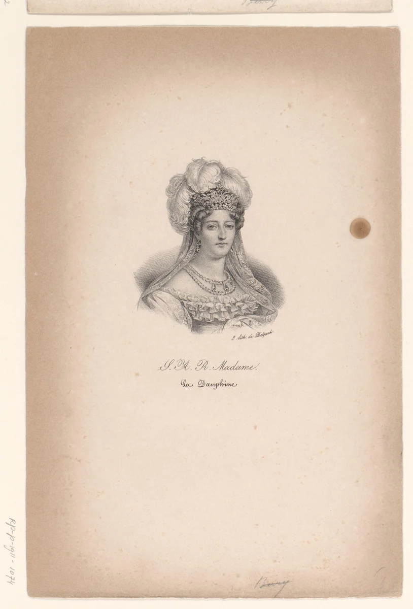 Portret van Marie Thérèse Charlotte van Frankrijk by anonymous, print, 1818-1842