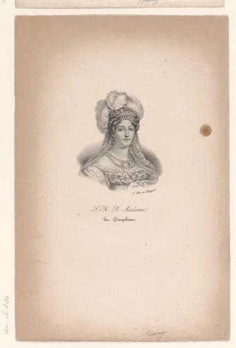 Portret van Marie Thérèse Charlotte van Frankrijk by anonymous, print, 1818-1842