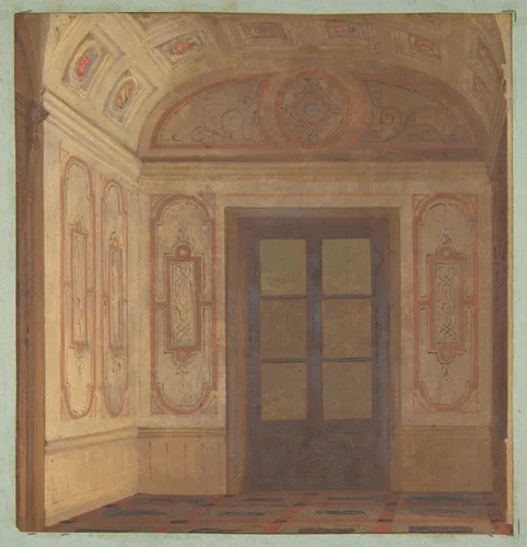 Design for the Vestibule of the Chateau de Lude (Sarthe) by Jules-Edmond-Charles Lachaise, drawing, 1850-1900