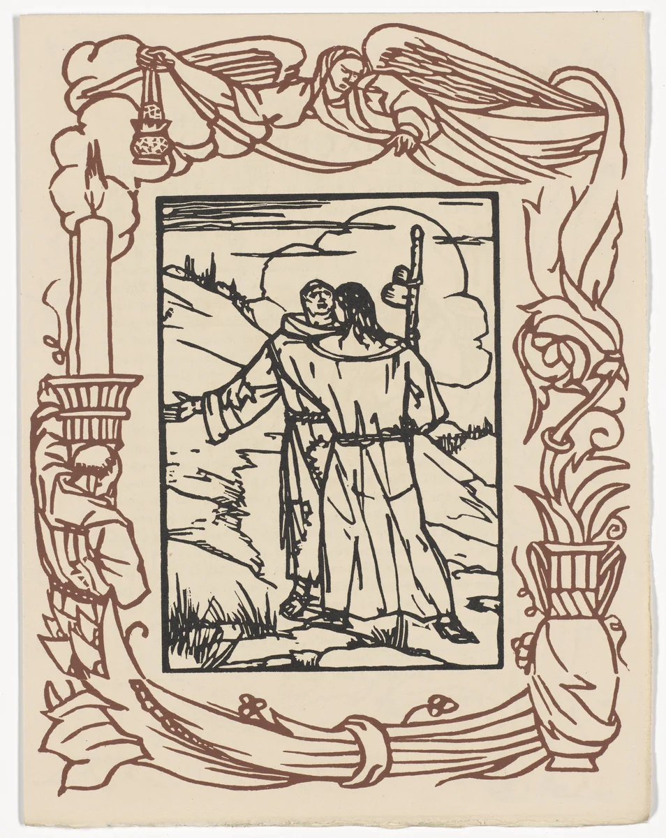 Plate (page 281) from Les Petites Fleurs de St. François (The Little Flowers of St. Francis) by Émile Bernard, illustrated book, 1928