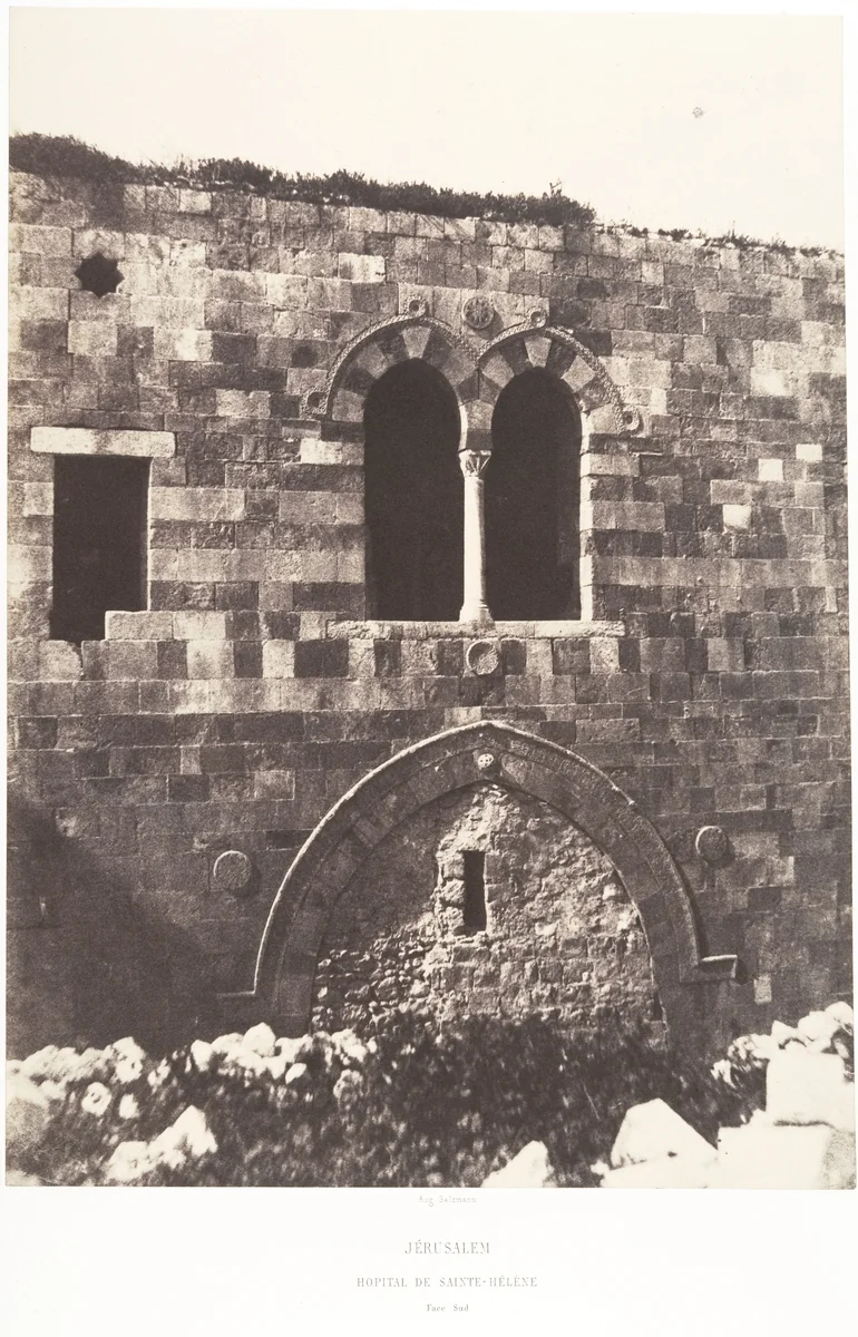 Jérusalem, Hospital de Sainte-Hélène, Face Sud by Auguste Salzmann, photograph, 1854-1859