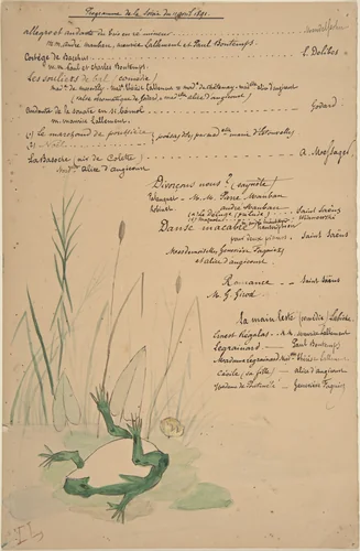 Program for the Evening of April 11, 1891 by anonymous, drawing, 1891