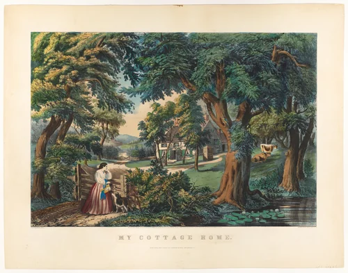 My Cottage Home by Frances Flora Bond Palmer, print, 1866