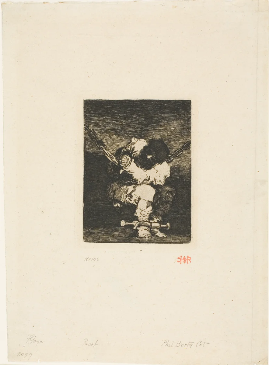 The Custody is as Barbarous as the Crime ("The Little Prisoner") by Francisco José de Goya, print, 1810-1820