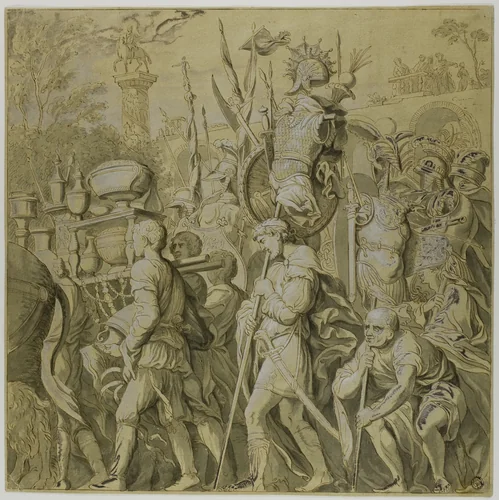 Triumphs of Julius Caesar: Canvas No. VI by Andrea Mantegna, drawing, 1700-1799
