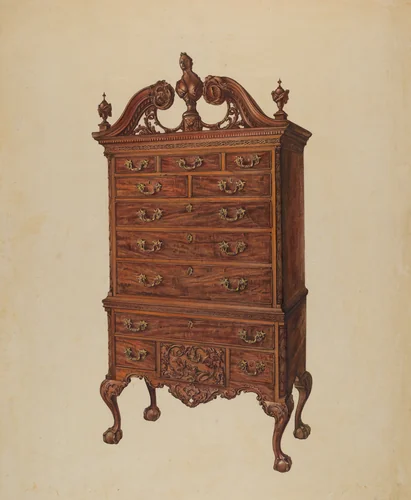 Highboy by Elisabeth Fulda, index of american design, 1938