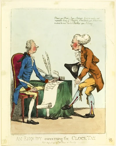 An Enquiry Concerning the Clock Tax by Charles Ansell, print, 1797