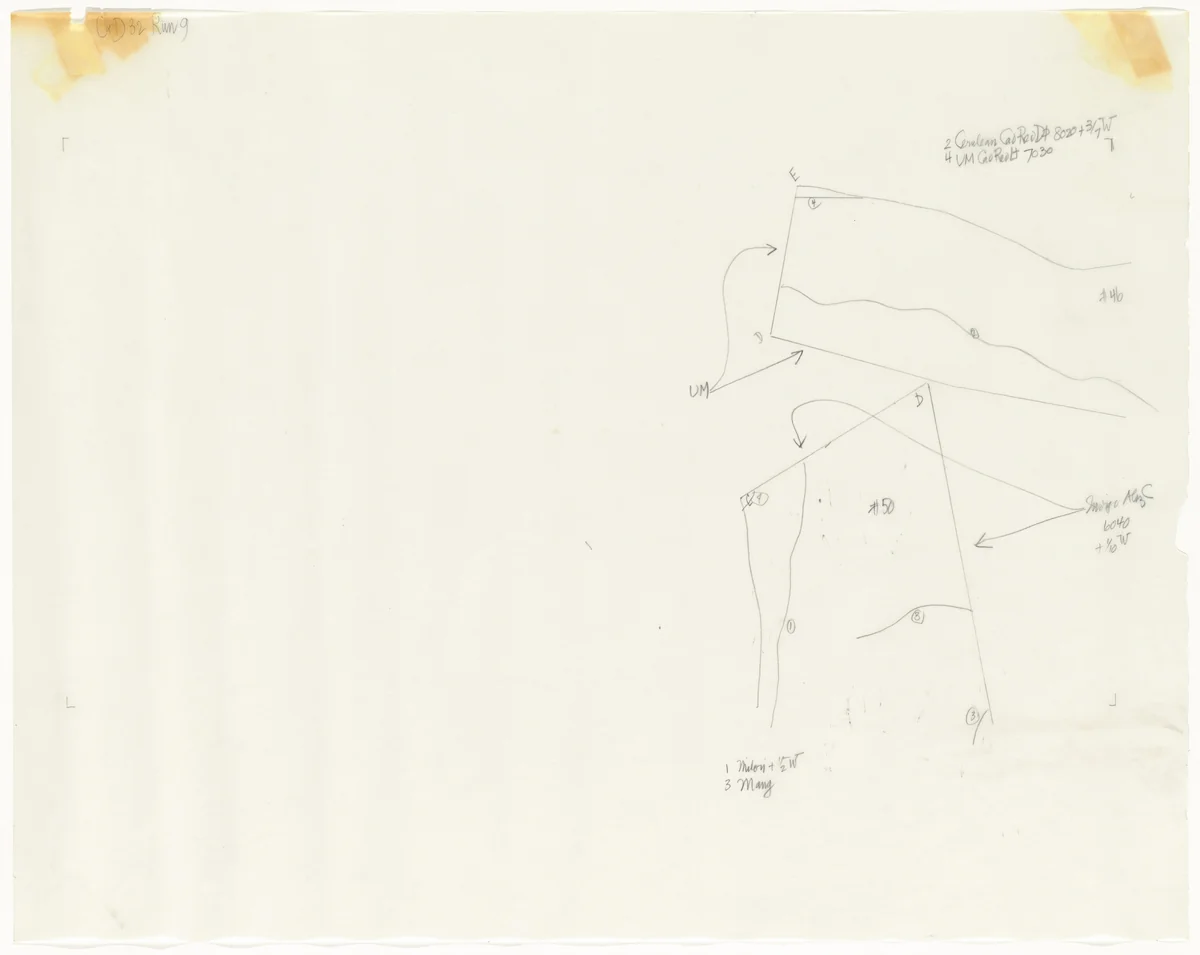 Tracing for Changes and Disappearances #32 (9 of 11) by John Cage, drawing, 1982