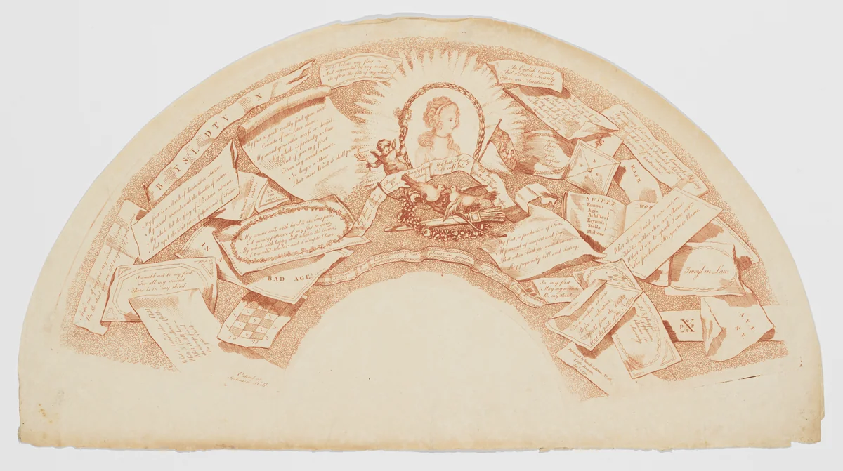 Fan leaf celebrating the Duchess of York by Sarah Ashton, print, 1792