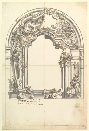 Two Alternate Designs for a Frame or an Altar (?) by anonymous, drawing, 1700-1780