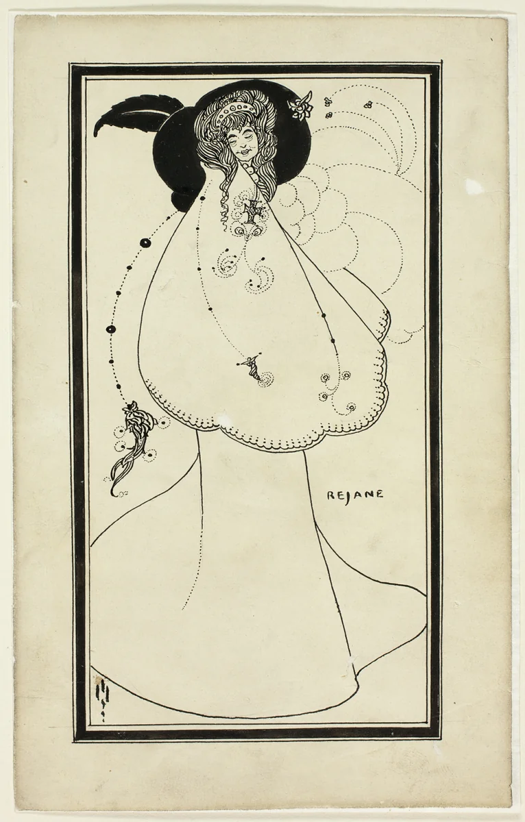 Madame Réjane by Aubrey Vincent Beardsley, drawing, 1892-1898