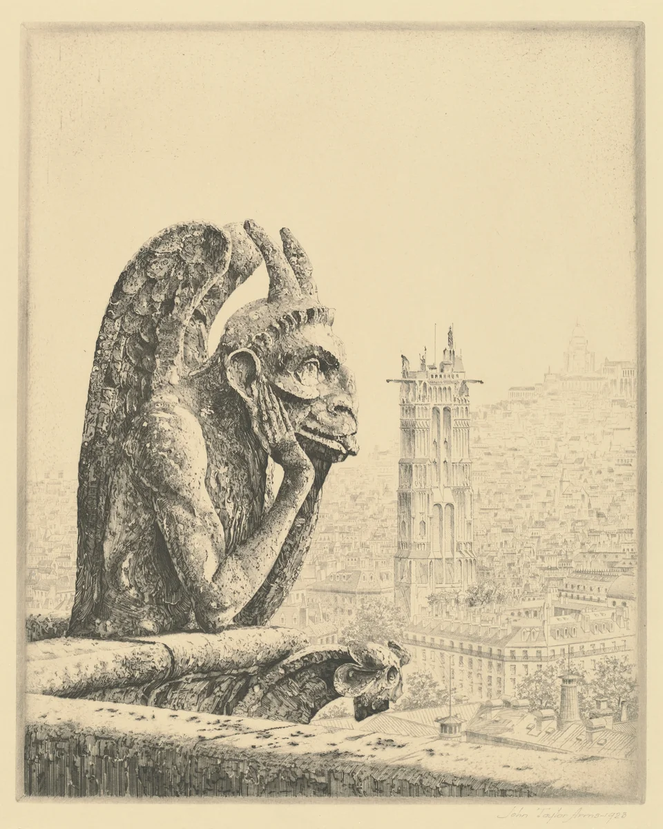 Le penseur de Notre Dame by John Taylor Arms, print, 1923