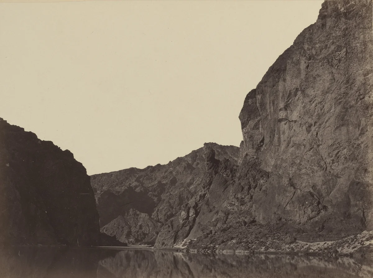 Black Cañon, Colorado River, Looking Below from Big Horn Camp by Timothy O'Sullivan, photograph, 1871