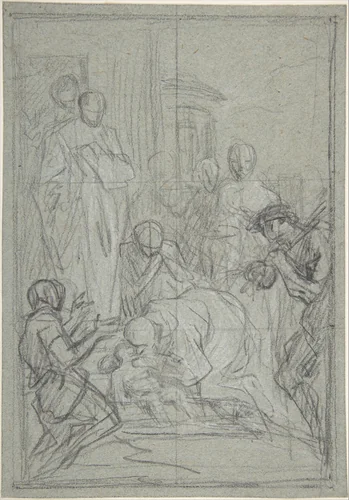 St. Benedict Resuscitating an Infant by Pierre Hubert Subleyras, drawing, 1740-1750