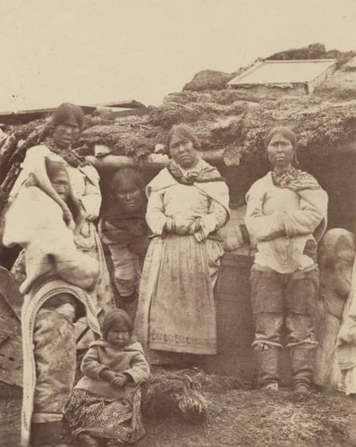 "Group of Esquimaux women and children" by George P. Critcherson, John L. Dunmore, William Bradford, photograph, 1869