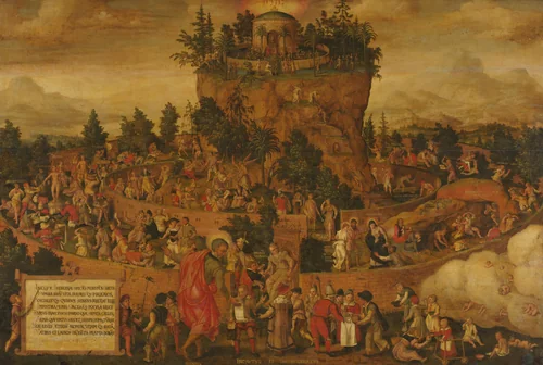 Tabula Cebetis (The Tabula of Cebes or The Journey of Human Life) by anonymous, painting, 1573