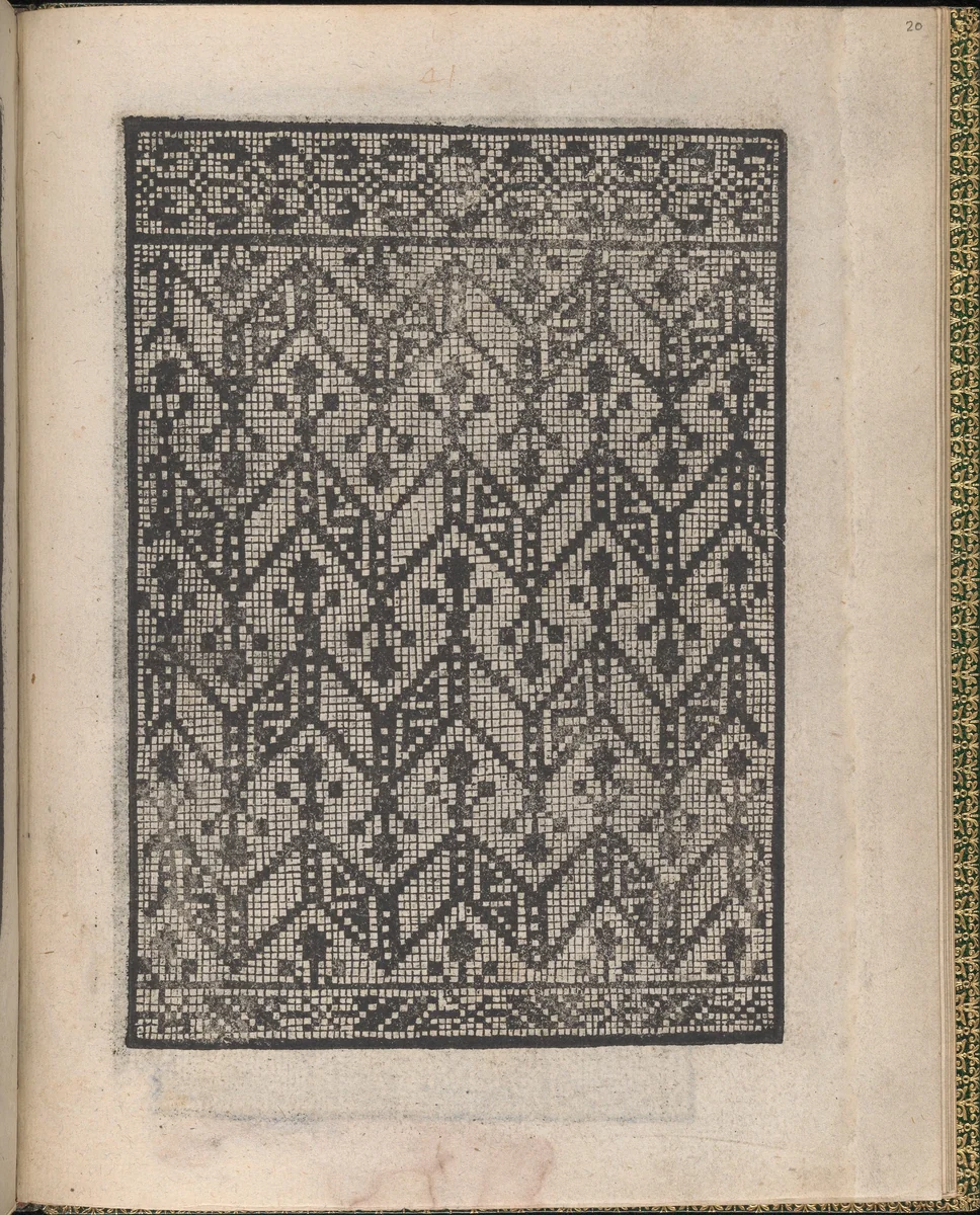 Ornamento delle belle & virtuose donne, page 11 (recto) by Matteo Pagano, book, 1554