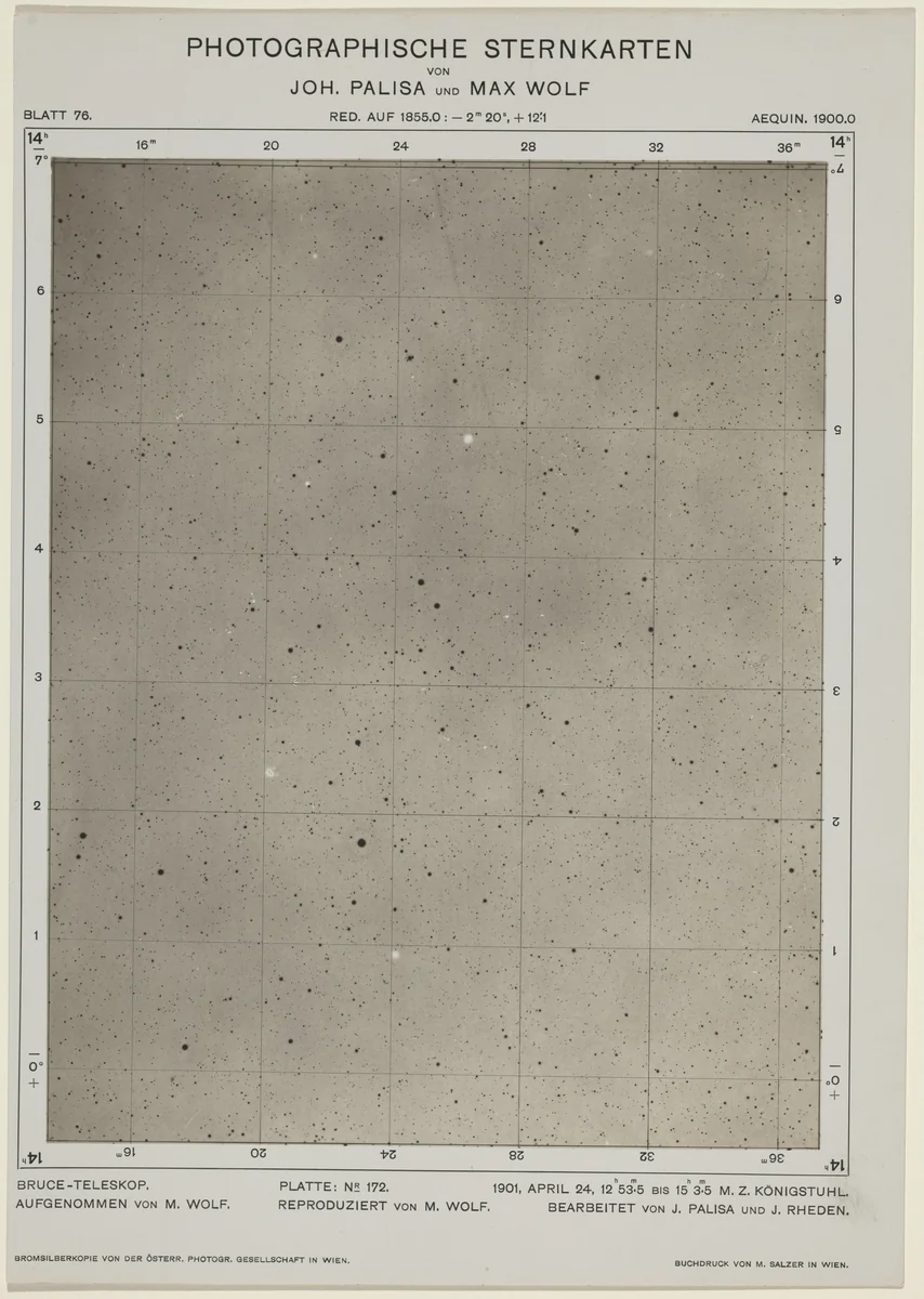 Photographische Sternkarten (April 24, 1901) by Wolf and Palisa, photograph, 1901