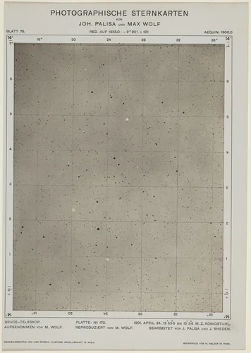 Photographische Sternkarten (April 24, 1901) by Wolf and Palisa, photograph, 1901