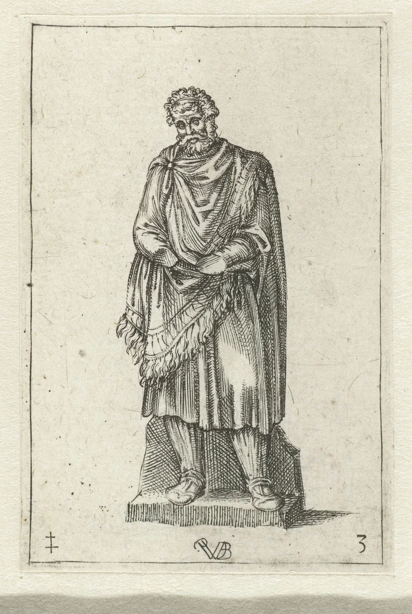 Standbeeld van een staande man by Unknown, print, 1542-1596