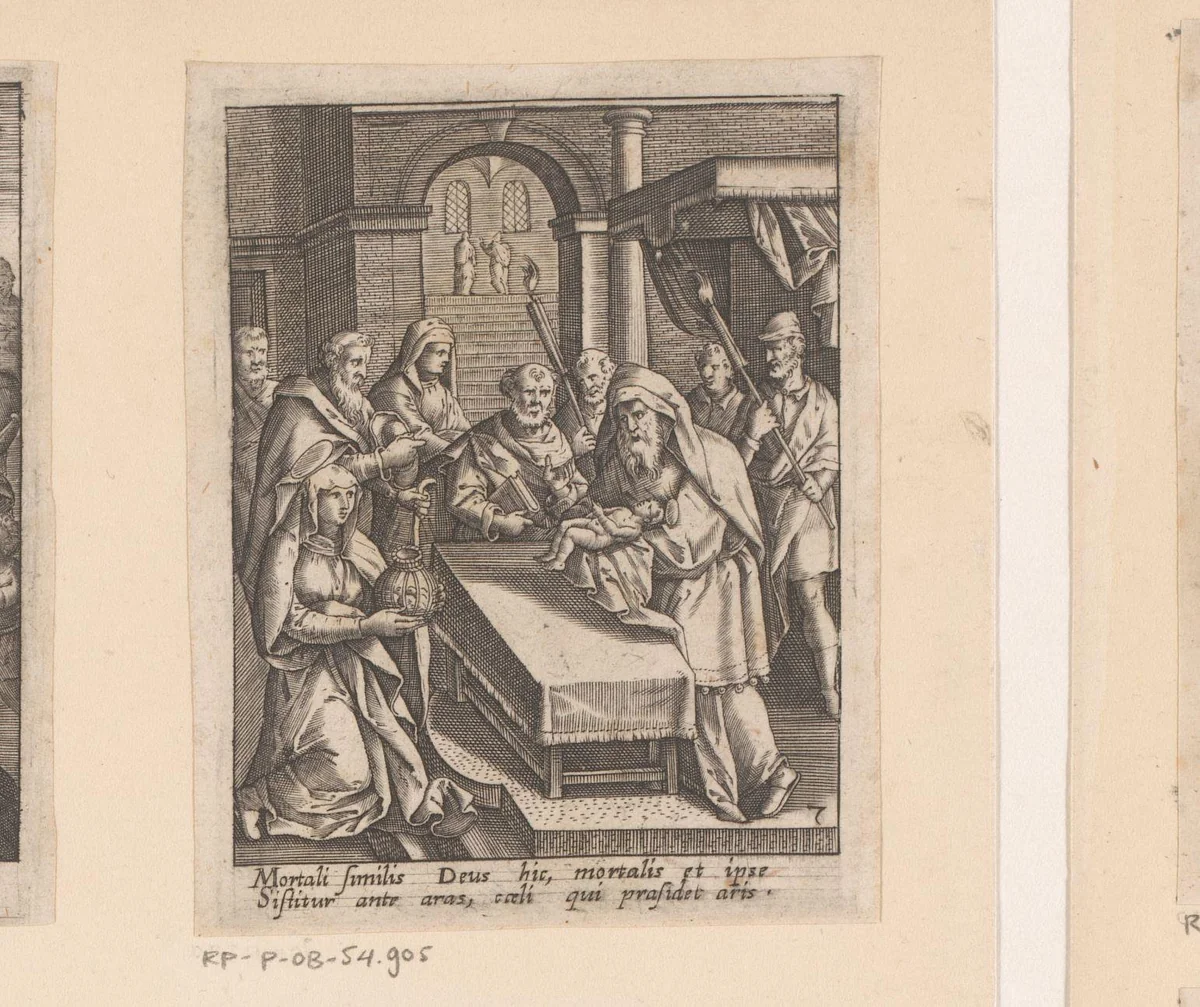Presentatie van Christus in de tempel by Heinrich Ulrich, print, 1582-1671